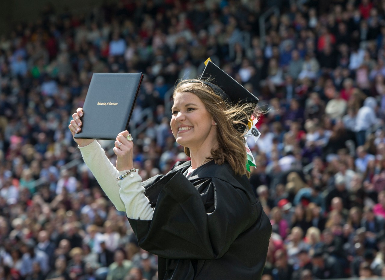 UC celebrates its 199th all-university Commencement, held in Nippert Stadium.