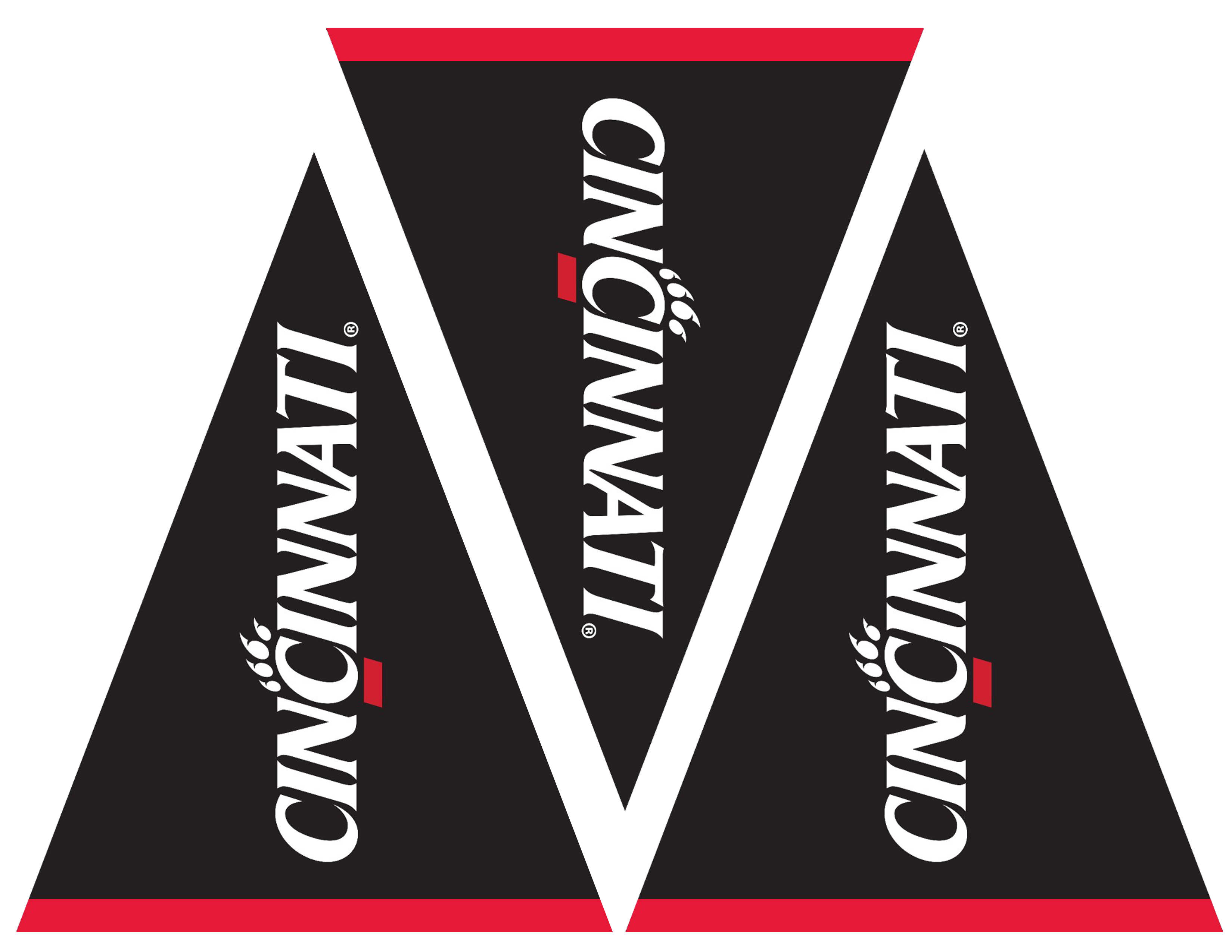 3 Black Pennant Cutouts Pintable Cutout