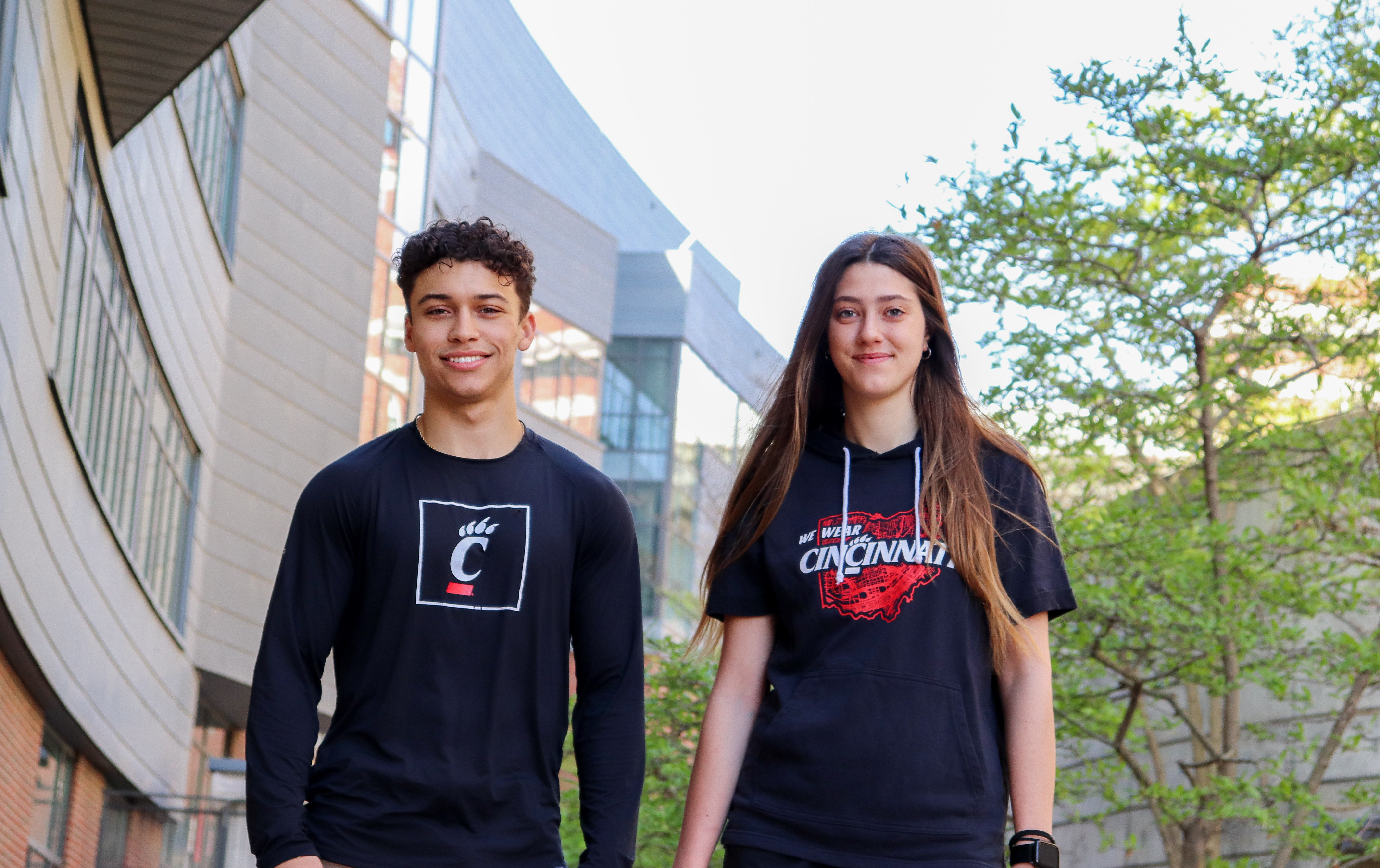 Students near Steger Student Life Center.